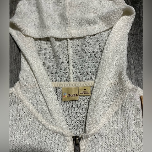 Mudd Ivory Zip Up Hooded Jacket - Sz Youth 14 (Girls XL) - Picture 5 of 8